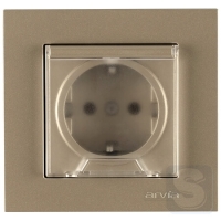 Розетка із заземленням та кришкою 16A/220V Arvia Electric KAREN Титан (20 05 2000 218)